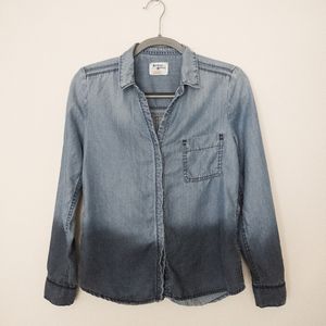 Anthro Holding Horses Chambray Ombre Button-Up Top